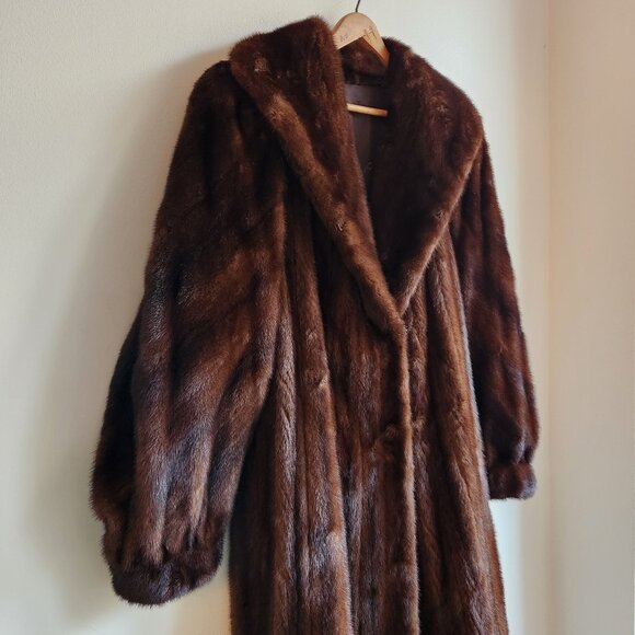 Vintage Long Mink Fur A-Line Coat - M/L - Picture 5 of 15